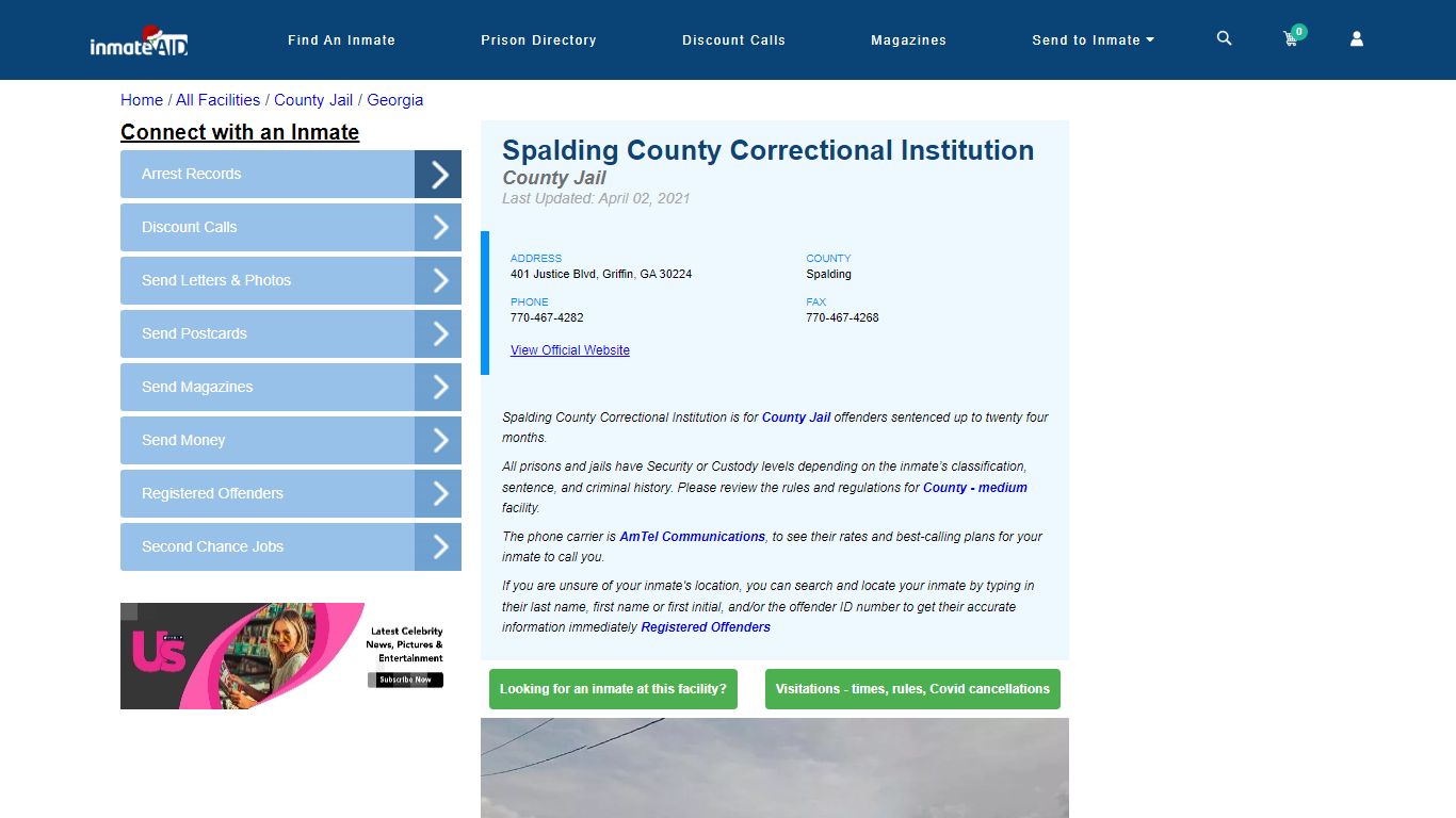 Spalding County Correctional Institution - Inmate Locator - Griffin, GA